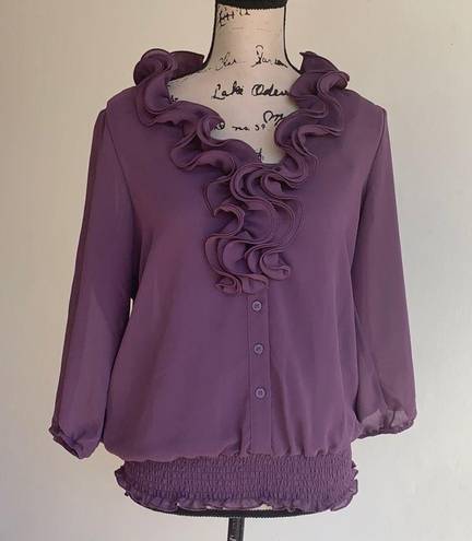 AB Studio  lavender layered blouse