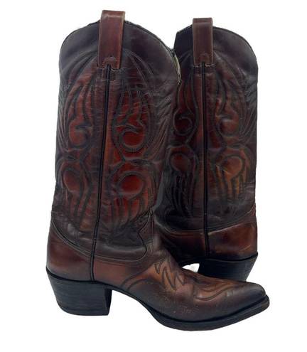 Krass&co Texas Boot  Texas Imperial Brown Leather Country Western Cowboy Boots 9 D