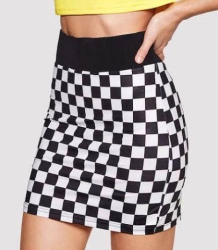 Checkered Skirt Black