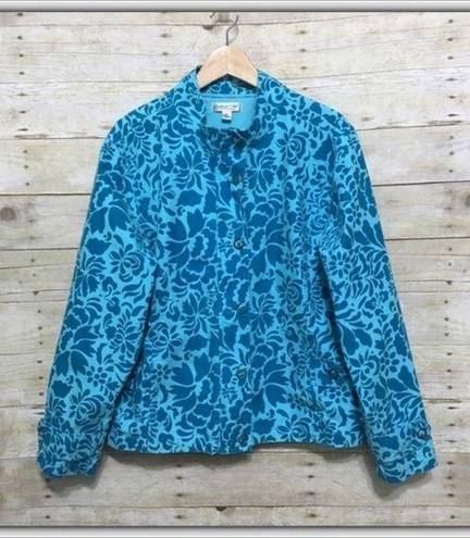 Coldwater Creek  floral denim jacket size XL