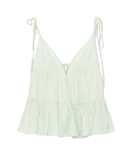 Jonathan Simkhai Zoya Top Blouse Women's Size XS Green Stripe Linen Sleeveless