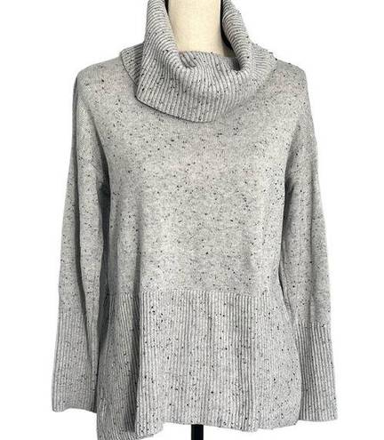 Lou & grey  women's slouchy speckled gray cowl neck sweater medium