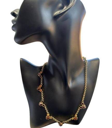 Monet  Garnet Gold Tone Elegant Necklace