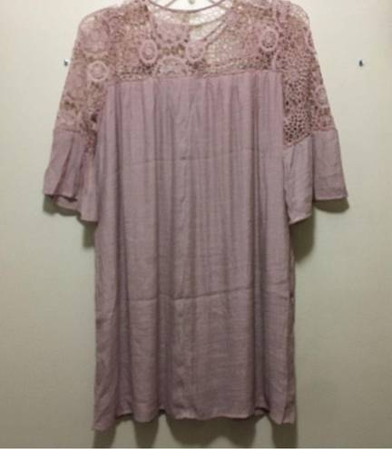 indigo. Rose Maternity dress tunic size S soft pink color roomy beautiful crochet