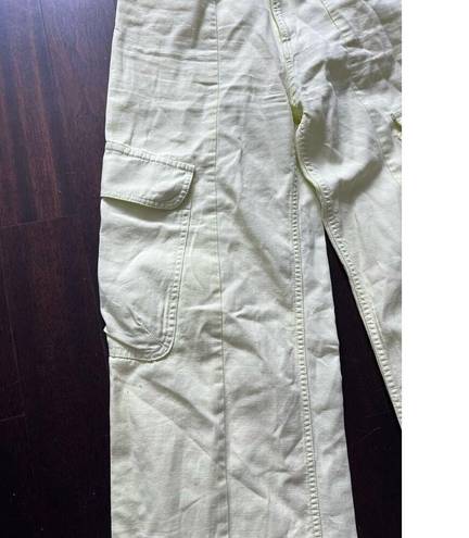 ZARA  Yellow Green Cargo Pants With Pockets Sz 0