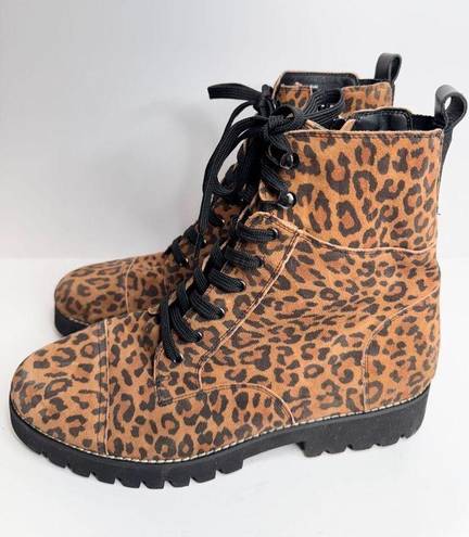 Donald Pliner  Boots Size 7 Leather Animal Print Classic Hiker Design Suede NEW