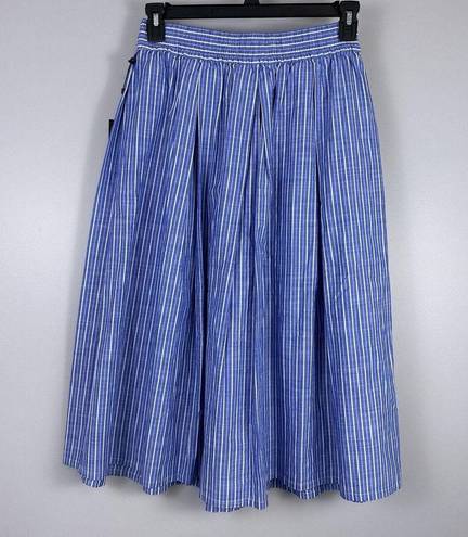 Tommy Hilfiger  Pleated Pull-On Midi Skirt Size Medium Blue New NWT Elastic Waist