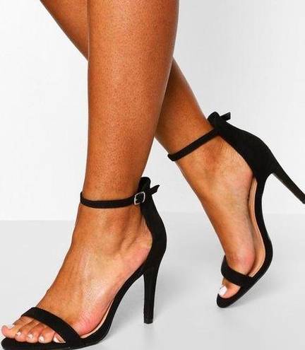 Boohoo Never Worn  Black Stiletto Barely There Two Part Heel