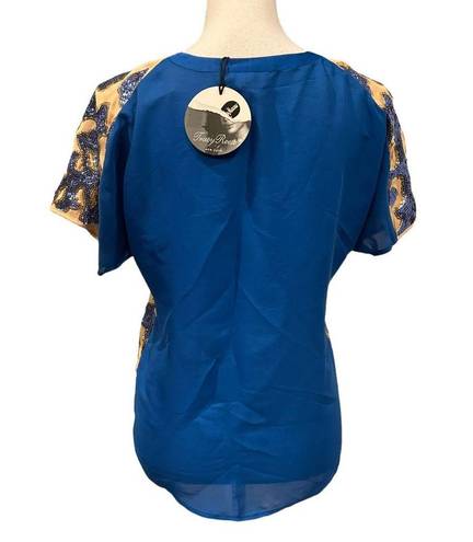 Tracy Reese  Neiman Marcus Blue Sequin Blouse