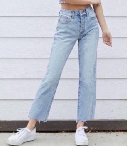 J. Galt  Brandy Melville Raw Hem Straight Jeans in Light Wash