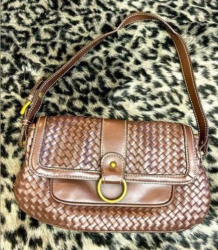 Loft 🛍👜 Ann Taylor  Brown Basket Weave Handbag Purse Shoulder Bag