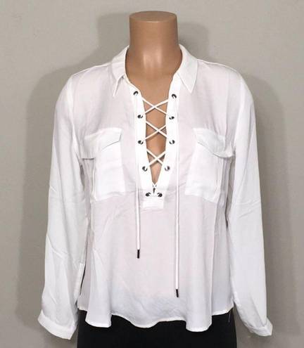 L'Academie L’ Academie Safari lace up long sleeve top. NWT