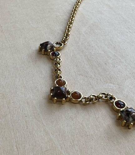 Monet  Garnet Gold Tone Elegant Necklace