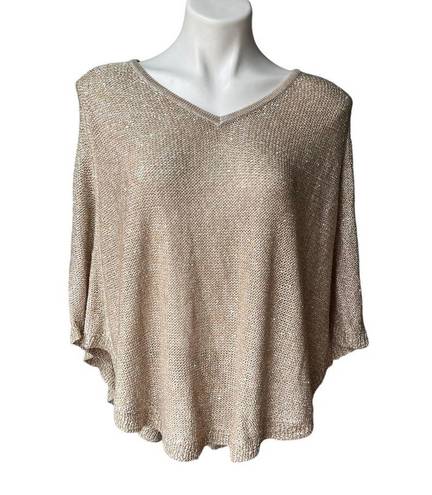 Chico's Chico’s Gold Metallic Sweater Poncho, Sz S/M