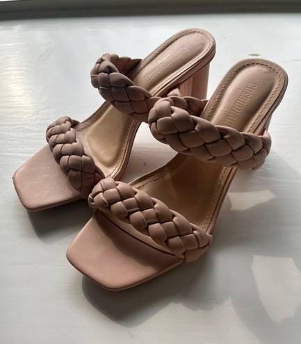 Cushionaire Nude Braided Strap Heels