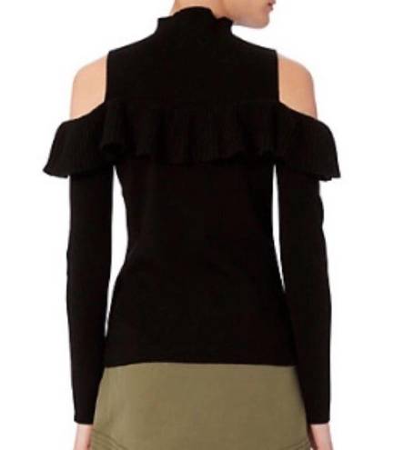 Intermix  Kendall Ruffle Cold Shoulder Sweater -Black - Large