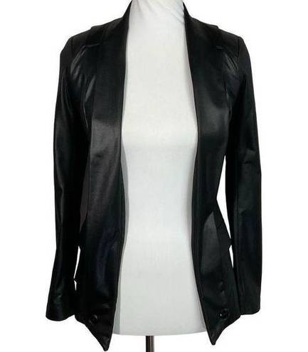 Guess  Black Shiny Open Front Blazer Jacket 0