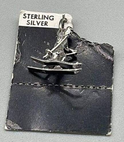 Sterling Silver Vintage dead stock  skier charm