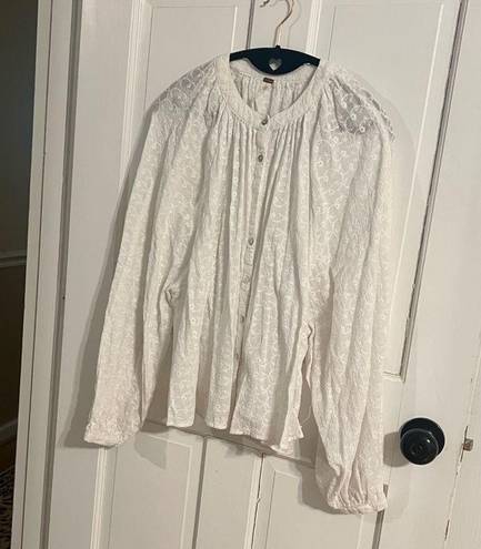 Free People  white peasant style top