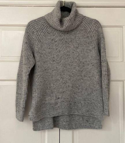 Madewell  Turtleneck Cowl Neck Sweater Gray Speckled Heathered Chunky Knit