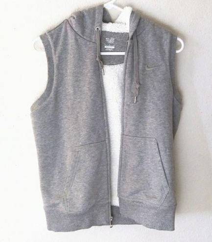 Nike sherpa hoodie vest with pockets Size Medium