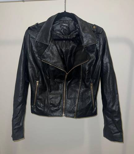 Aakaa Faux Black Leather Jacket