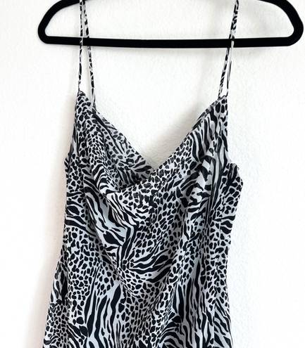 L'Academie  Revolve B&W Animal Printed Slip Maxi Dress 