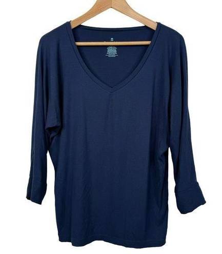 Second Skin Tommy John  Micro Ribbed V Neck Navy Sleep Tee Size M