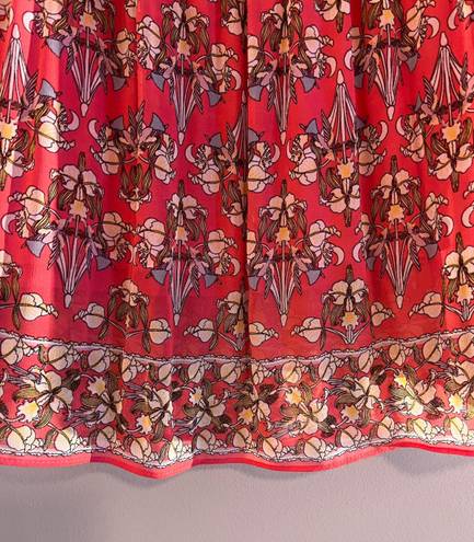 Flowy Pleated Skirt Red Size M