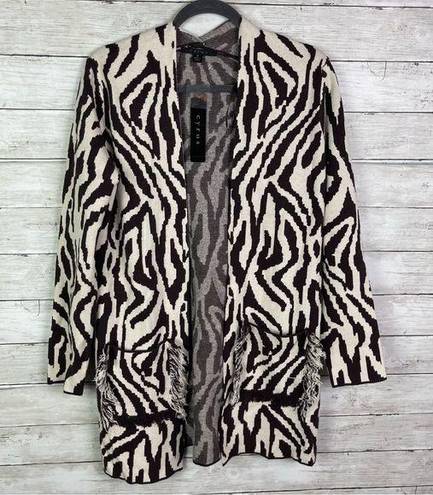 Cyrus  Open Front Fringe Pocket Cardigan Size Small