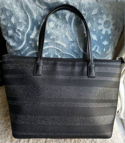 Kate Spade  heaven lane hani Handbag Purse Tote black glitter stripe