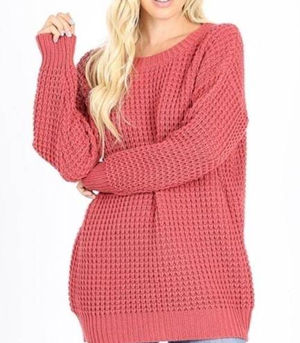 Zenana Outfitters Premium Chunky Knit Crewneck Tunic Sweater