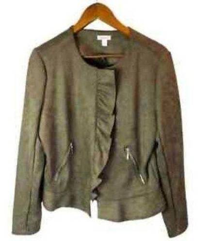 Westport   Olive Green Faux Suede Plus Size Jacket size 1X