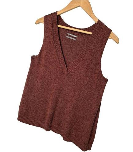 Anthropologie  Camilla V Neck Knit Sweater Tank Vest Brown S