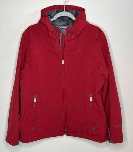 Free Country WOMENS SUPER SOFTSHELL JACKET RED Zipper Front XL