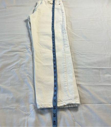 ZARA Women's Pants 4 White Denim High Rise Straight Leg Jeans