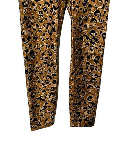 Carbon 38  Womens Printed High Rise Layered Gold Leopard 7/8 Leggings Size Small