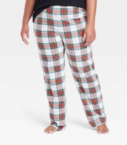 Lounge Wondershop Pajama Pant XL Womens Fleece Plaid Sleep  Red White Plaid NWT