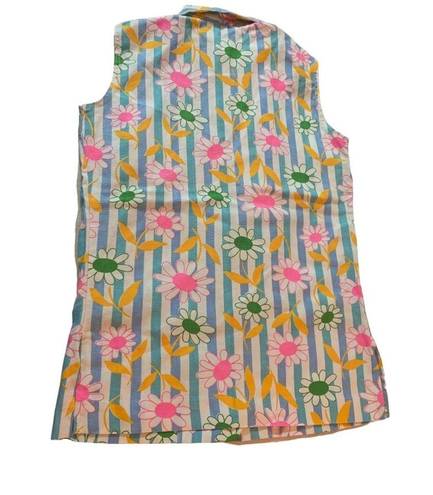 Daisy Vintage 60s tank womens size 14 modern medium large  Barbie cottage stripe