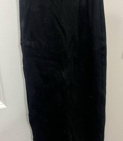 Naked Wardrobe  Black Snatched Ribbed Crewneck Long Sleeve Dress Size XS $68