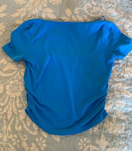 ZARA Blue Ruched Crop Top