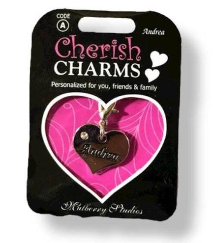 Cherish  Charms ANDREA Name Bracelet Charm NEW NWT Silvertone Silver Tone