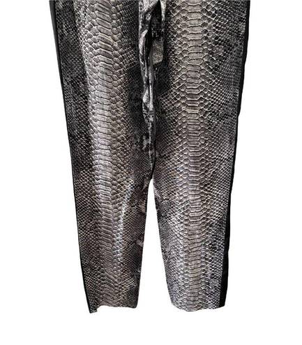 Rebecca Taylor  Womens Pull Up Snake Print Pants Black Grey Size 2