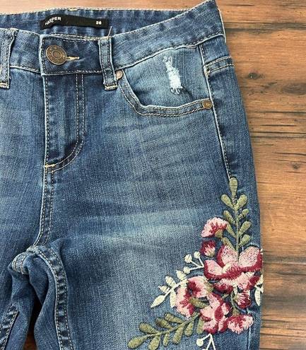 Harper  Flower Embroidered Skinny Jeans - Size 26