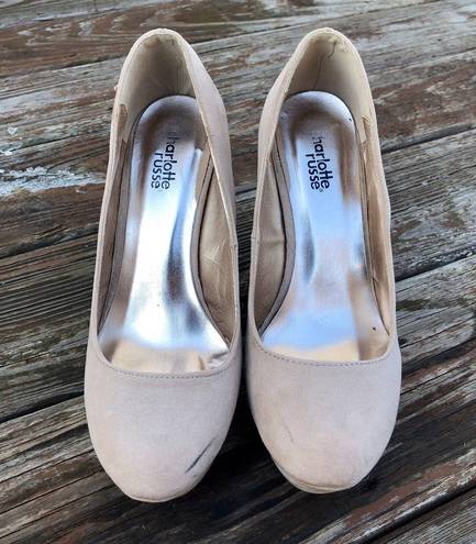 Charlotte Russe Taupe Suede Wedges