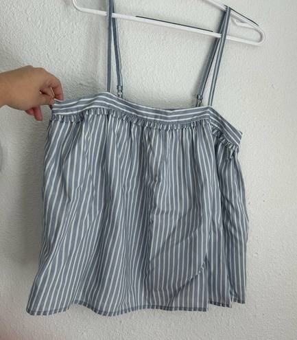 A New Day NWT  blue and white stripe babydoll blouse, lined, size S