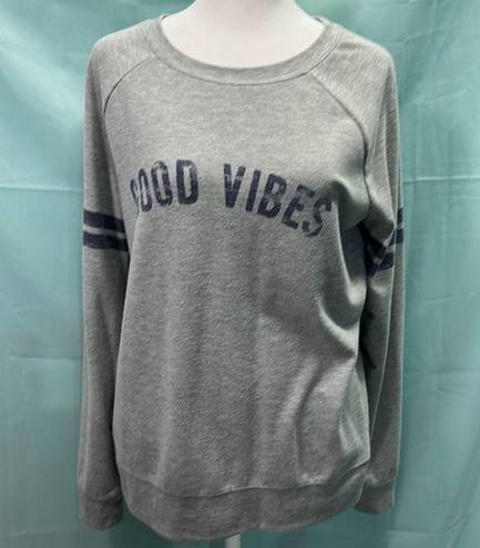 Grayson Threads  Women’s Gray “good Vibes” Long Sleeve Sweatshirt Size M