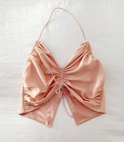 Misha Collection / Revolve Madrona Satin Halter Top in Cantaloupe NWOT