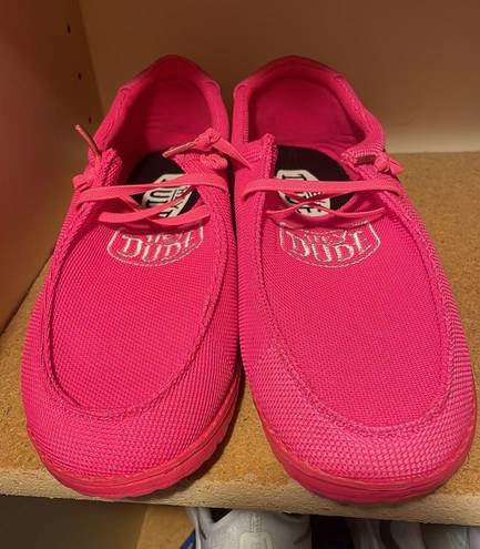 Neon Pink Hey Dudes Size 8.5