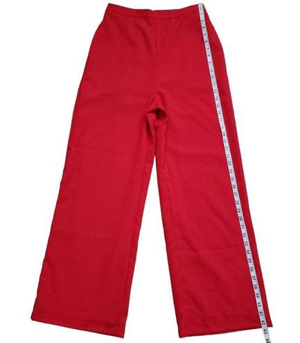 Lulus  Pants Womens Large Red High Waisted Trouser Wide Leg Pockets Office